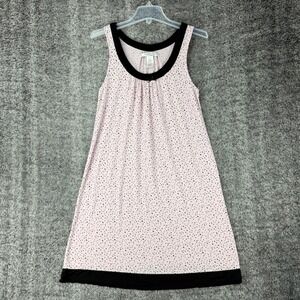 Company‎ Ellen Tracy Women's Medium Pink Black Dot Sleeveless Nightgown Dress